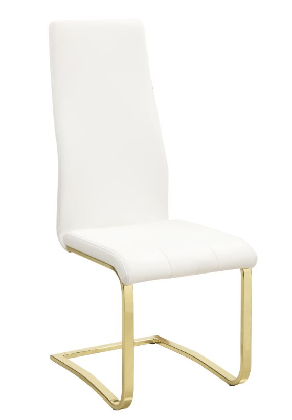 Montclair Side Chairs White and Rustic Brass (Set of 4) - Theo's Factory Direct Mattress & Furniture (Columbus, OH)