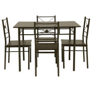 Anna 5-piece Rectangular Dining Set Dark Bronze - Theo's Factory Direct Mattress & Furniture (Columbus, OH)