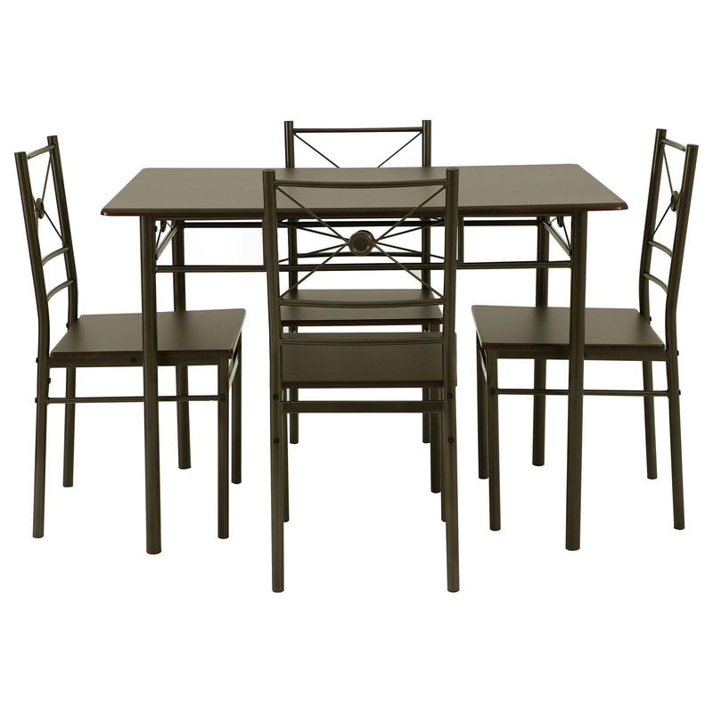 Anna 5-piece Rectangular Dining Set Dark Bronze - Theo's Factory Direct Mattress & Furniture (Columbus, OH)