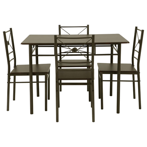 Anna 5-piece Rectangular Dining Set Dark Bronze - Theo's Factory Direct Mattress & Furniture (Columbus, OH)