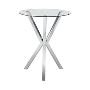 Denali Round Glass Top Bar Table Chrome - Theo's Factory Direct Mattress & Furniture (Columbus, OH)