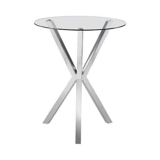 Denali Round Glass Top Bar Table Chrome - Theo's Factory Direct Mattress & Furniture (Columbus, OH)