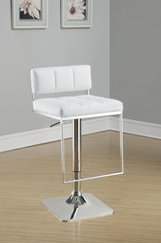 Alameda Adjustable Bar Stool White and Chrome - Theo's Factory Direct Mattress & Furniture (Columbus, OH)