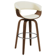 Zion Upholstered Swivel Bar Stool Walnut and Ecru - Theo's Factory Direct Mattress & Furniture (Columbus, OH)