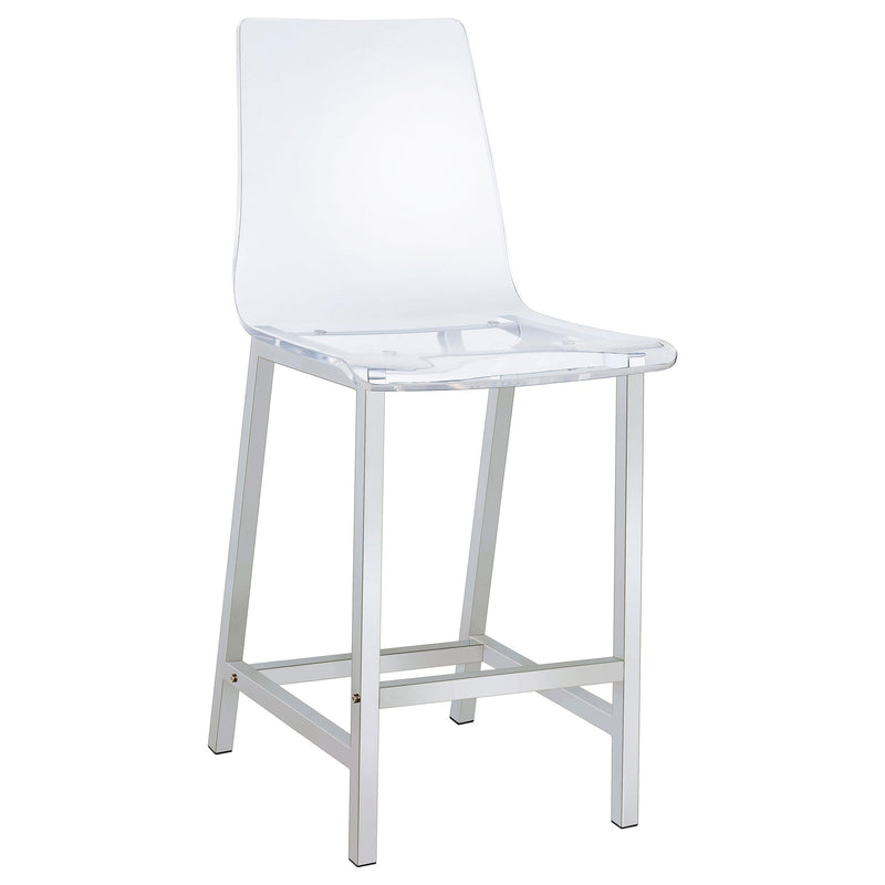 Juelia Counter Height Stools Chrome and Clear Acrylic (Set of 2) - Theo's Factory Direct Mattress & Furniture (Columbus, OH)