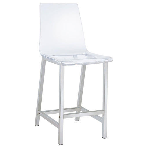 Juelia Counter Height Stools Chrome and Clear Acrylic (Set of 2) - Theo's Factory Direct Mattress & Furniture (Columbus, OH)