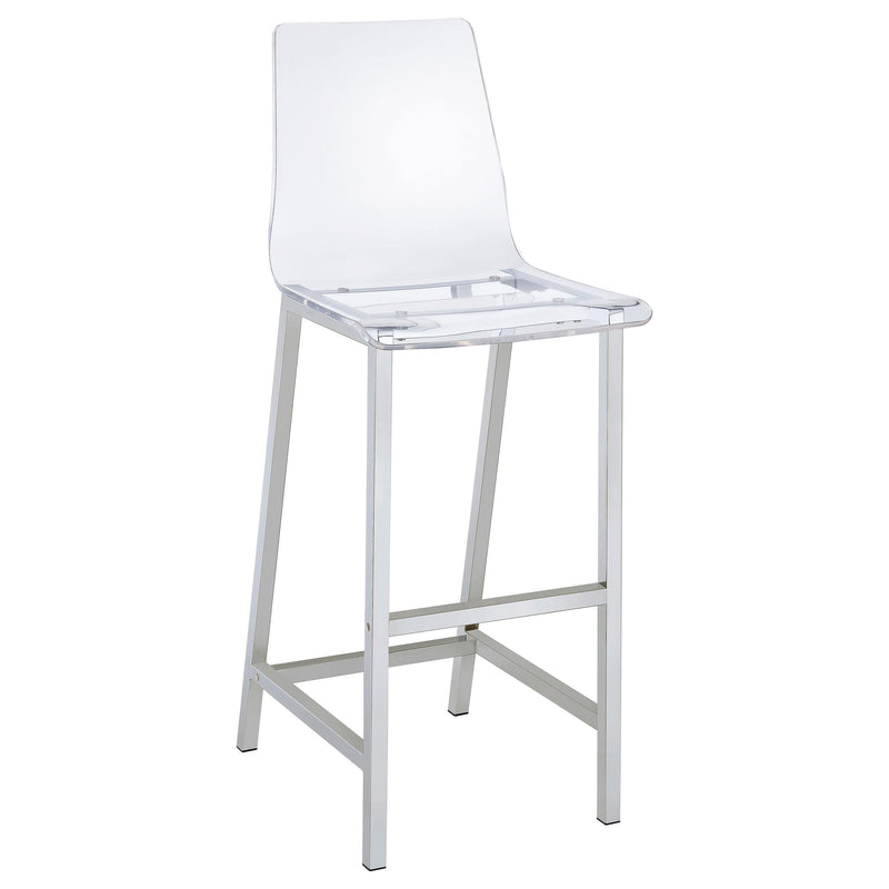 Juelia Bar Stools Chrome and Clear Acrylic (Set of 2) - Theo's Factory Direct Mattress & Furniture (Columbus, OH)