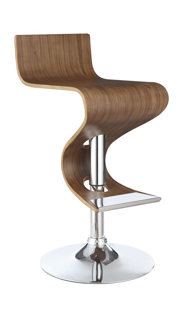 Covina Adjustable Bar Stool Walnut and Chrome - Theo's Factory Direct Mattress & Furniture (Columbus, OH)