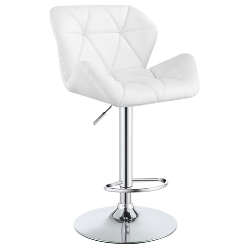 Berrington Adjustable Bar Stools Chrome and White (Set of 2) - Theo's Factory Direct Mattress & Furniture (Columbus, OH)