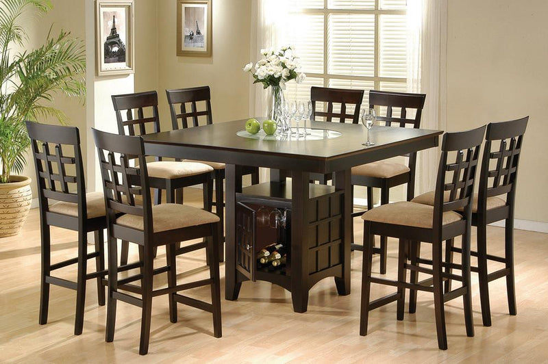 Gabriel 9-piece Square Counter Height Dining Set Cappuccino - Theo's Factory Direct Mattress & Furniture (Columbus, OH)