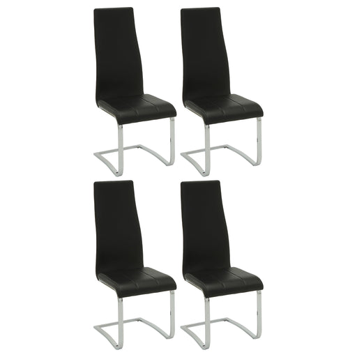Montclair High Back Dining Chairs Black and Chrome (Set of 4) - Theo's Factory Direct Mattress & Furniture (Columbus, OH)