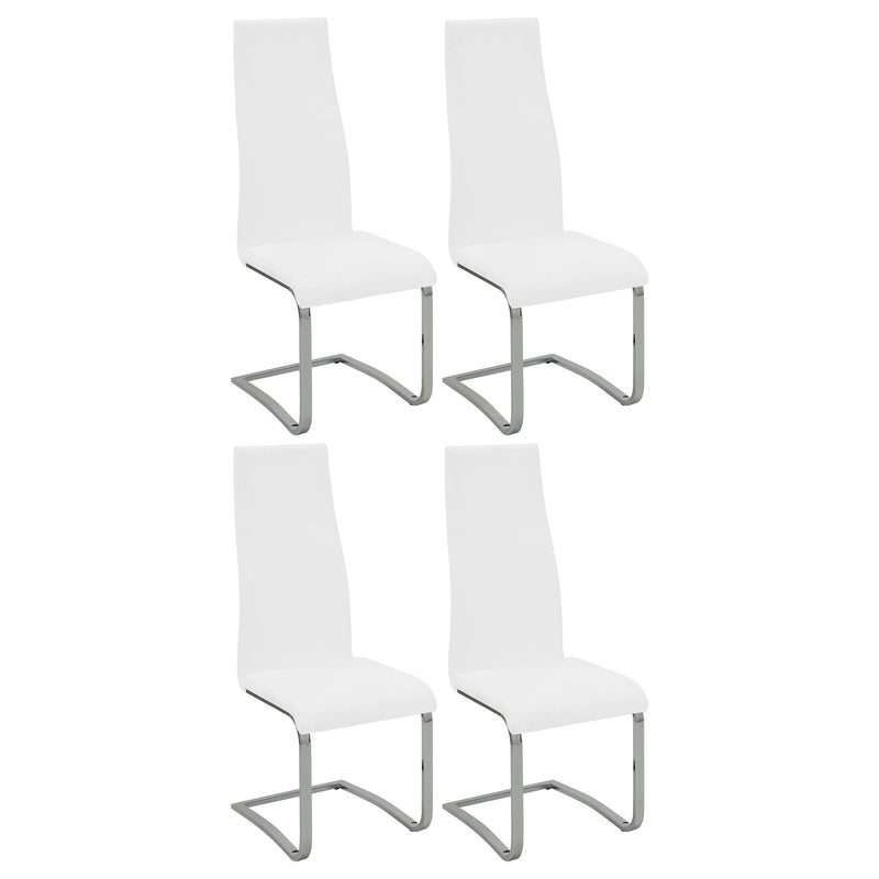 Montclair High Back Dining Chairs Black and Chrome (Set of 4) - Theo's Factory Direct Mattress & Furniture (Columbus, OH)