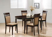 Gabriel 5-piece Extension Leaf Dining Table Set Cappuccino - Theo's Factory Direct Mattress & Furniture (Columbus, OH)