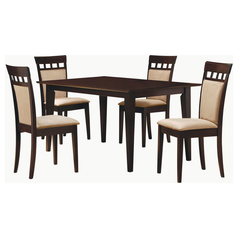 Gabriel 5-piece Rectangular 59-inch Closed Back Dining Set Cappuccino - Theo's Factory Direct Mattress & Furniture (Columbus, OH)
