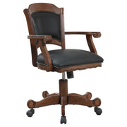 Turk Game Chair with Casters Black and Tobacco - Theo's Factory Direct Mattress & Furniture (Columbus, OH)