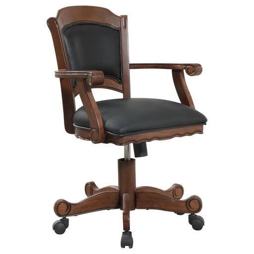 Turk Game Chair with Casters Black and Tobacco - Theo's Factory Direct Mattress & Furniture (Columbus, OH)