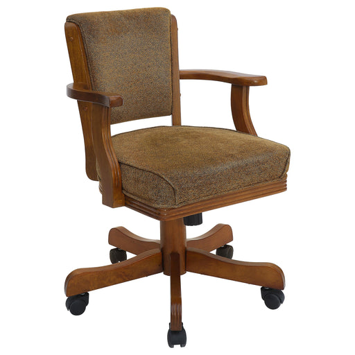 Mitchell Upholstered Game Chair Olive-brown and Amber - Theo's Factory Direct Mattress & Furniture (Columbus, OH)