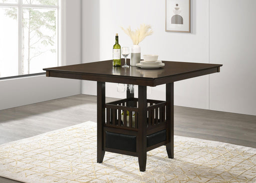 Jaden Square Counter Height Table with Storage Espresso - Theo's Factory Direct Mattress & Furniture (Columbus, OH)