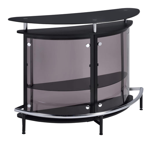 Amarillo 2-tier Bar Unit Black and Chrome - Theo's Factory Direct Mattress & Furniture (Columbus, OH)