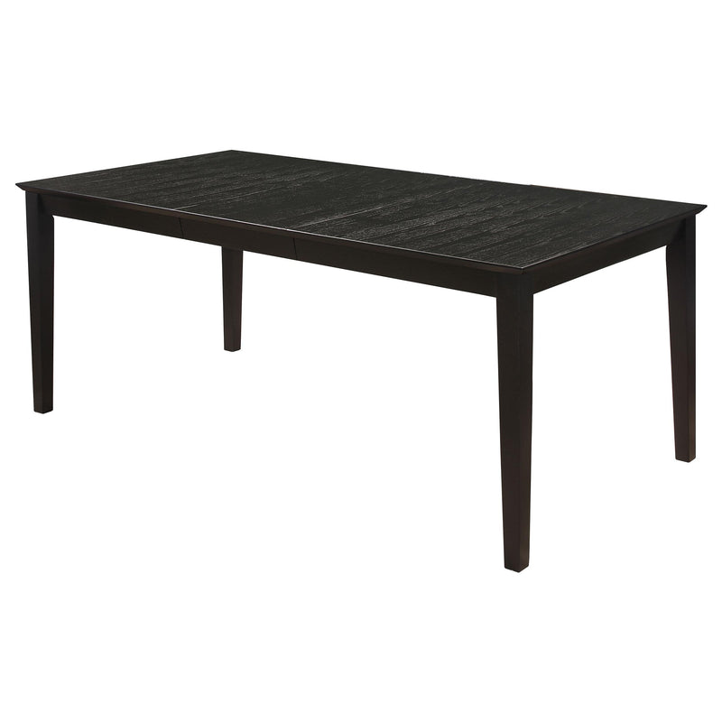 Louise Rectangular Dining Table with Extension Leaf Black - Theo's Factory Direct Mattress & Furniture (Columbus, OH)