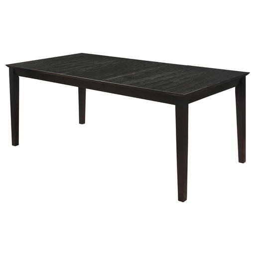Louise Rectangular Dining Table with Extension Leaf Black - Theo's Factory Direct Mattress & Furniture (Columbus, OH)