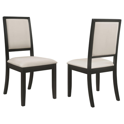 Louise Upholstered Dining Side Chairs Black and Cream (Set of 2) - Theo's Factory Direct Mattress & Furniture (Columbus, OH)