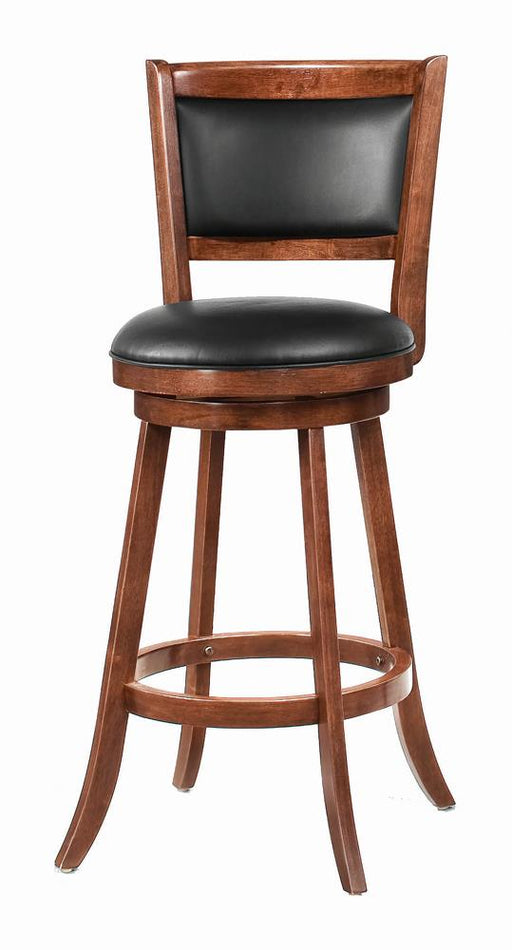 Broxton Upholstered Swivel Bar Stools Chestnut and Black (Set of 2) - Theo's Factory Direct Mattress & Furniture (Columbus, OH)