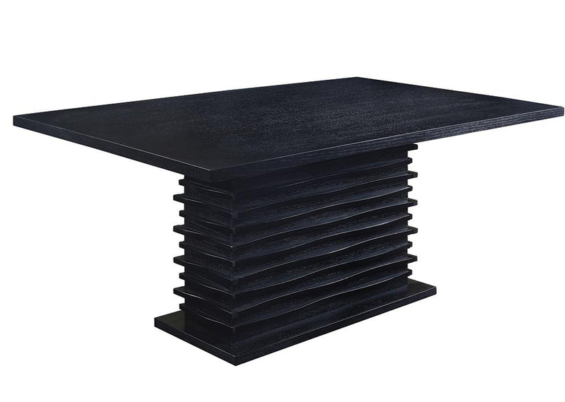 Stanton Rectangle Pedestal Dining Table Black - Theo's Factory Direct Mattress & Furniture (Columbus, OH)