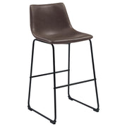 Michelle Armless Bar Stools Two-tone Brown and Black (Set of 2) - Theo's Factory Direct Mattress & Furniture (Columbus, OH)