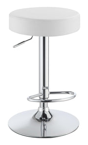 Ramses Adjustable Backless Bar Stool Chrome and White - Theo's Factory Direct Mattress & Furniture (Columbus, OH)