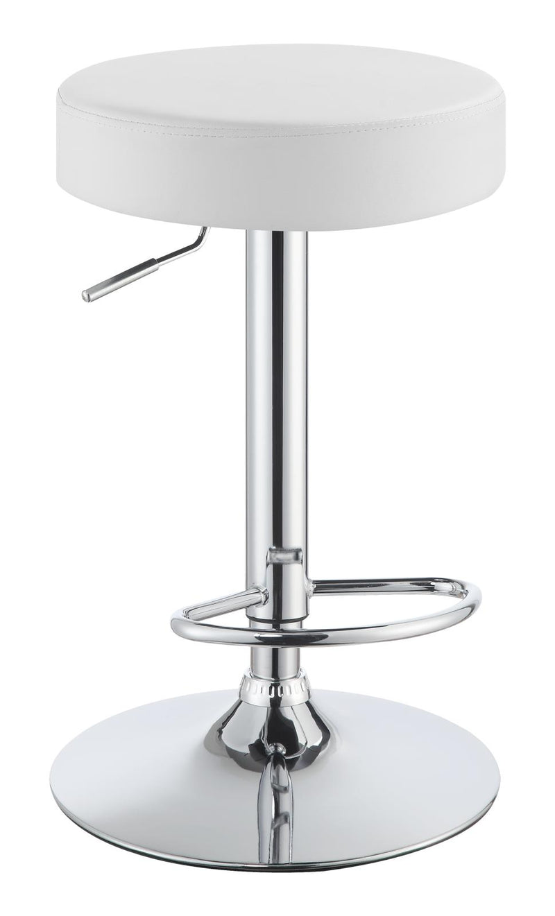 Ramses Adjustable Backless Bar Stool Chrome and White - Theo's Factory Direct Mattress & Furniture (Columbus, OH)