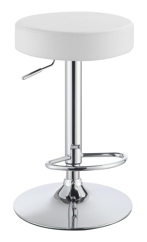 Ramses Adjustable Backless Bar Stool Chrome and White - Theo's Factory Direct Mattress & Furniture (Columbus, OH)