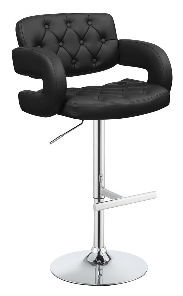Brandi Adjustable Bar Stool Black and Chrome - Theo's Factory Direct Mattress & Furniture (Columbus, OH)
