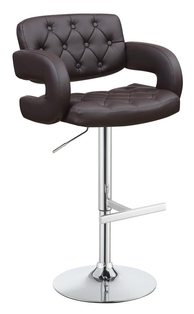 Brandi Adjustable Bar Stool Chrome and Brown - Theo's Factory Direct Mattress & Furniture (Columbus, OH)