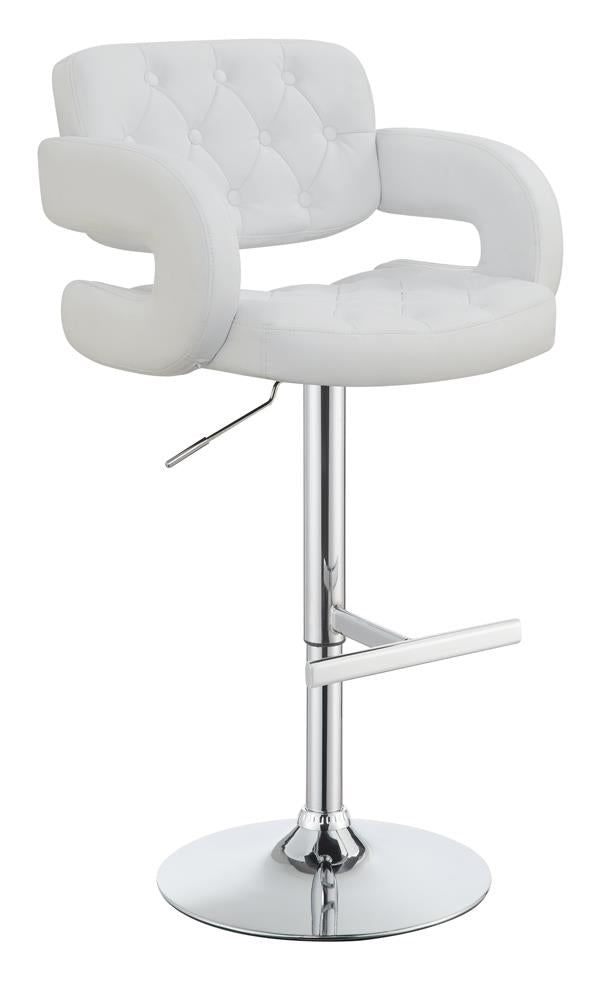 Brandi Adjustable Bar Stool Chrome and White - Theo's Factory Direct Mattress & Furniture (Columbus, OH)