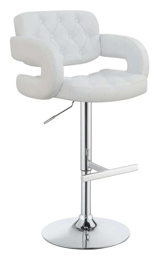 Brandi Adjustable Bar Stool Chrome and White - Theo's Factory Direct Mattress & Furniture (Columbus, OH)