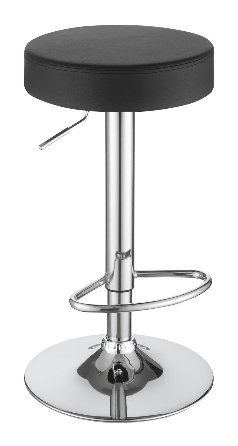 Ramses 29" Adjustable Bar Stool Chrome and Black - Theo's Factory Direct Mattress & Furniture (Columbus, OH)