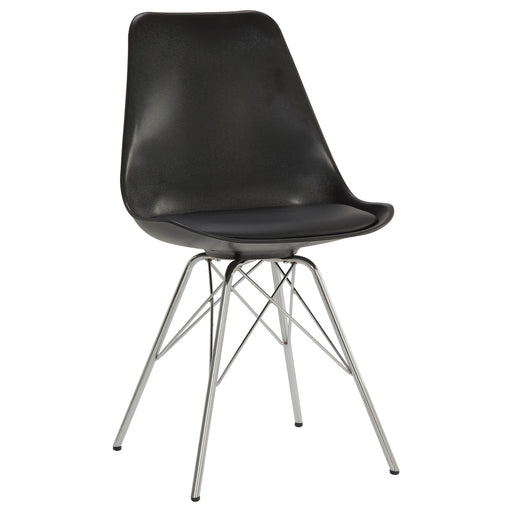 Juniper Armless Dining Chairs Black and Chrome (Set of 2) - Theo's Factory Direct Mattress & Furniture (Columbus, OH)