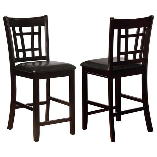 Lavon Upholstered Counter Height Stools Black and Espresso (Set of 2) - Theo's Factory Direct Mattress & Furniture (Columbus, OH)
