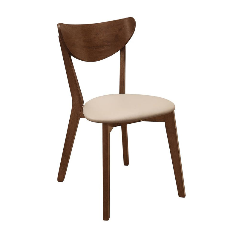 Kersey Dining Side Chairs with Curved Backs Beige and Chestnut (Set of 2) - Theo's Factory Direct Mattress & Furniture (Columbus, OH)