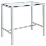Tolbert Bar Table with Glass Top Chrome - Theo's Factory Direct Mattress & Furniture (Columbus, OH)