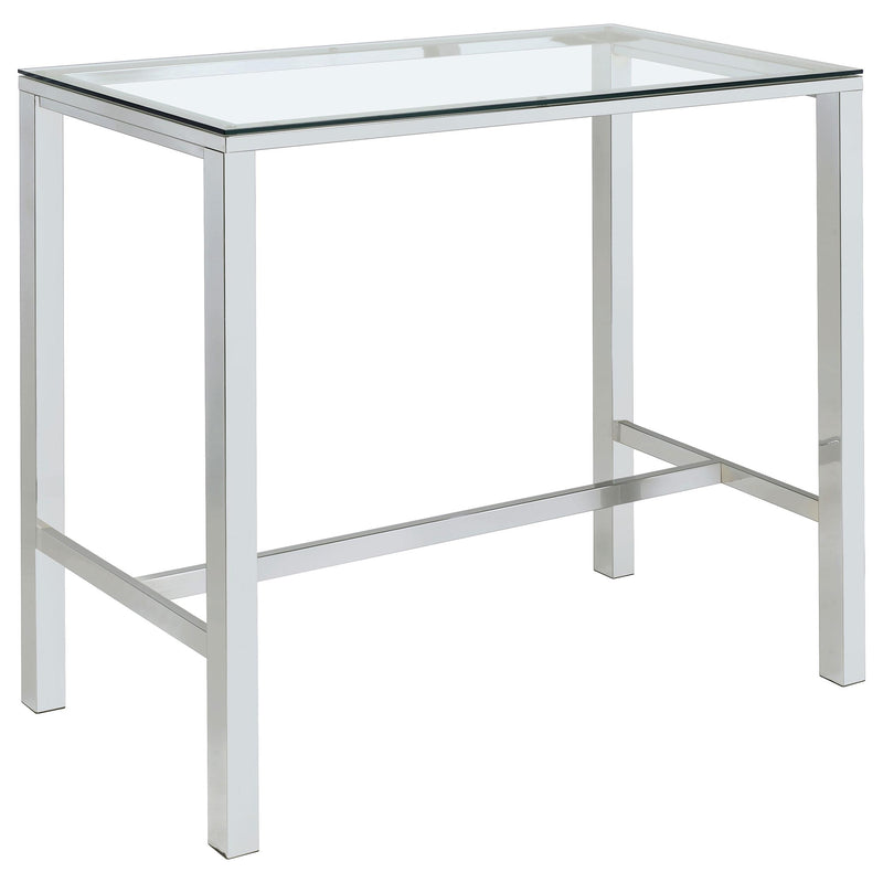 Tolbert Bar Table with Glass Top Chrome - Theo's Factory Direct Mattress & Furniture (Columbus, OH)