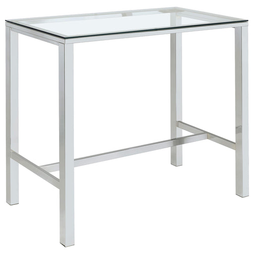 Tolbert Bar Table with Glass Top Chrome - Theo's Factory Direct Mattress & Furniture (Columbus, OH)