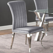 Betty Upholstered Side Chairs Grey and Chrome (Set of 4) - Theo's Factory Direct Mattress & Furniture (Columbus, OH)