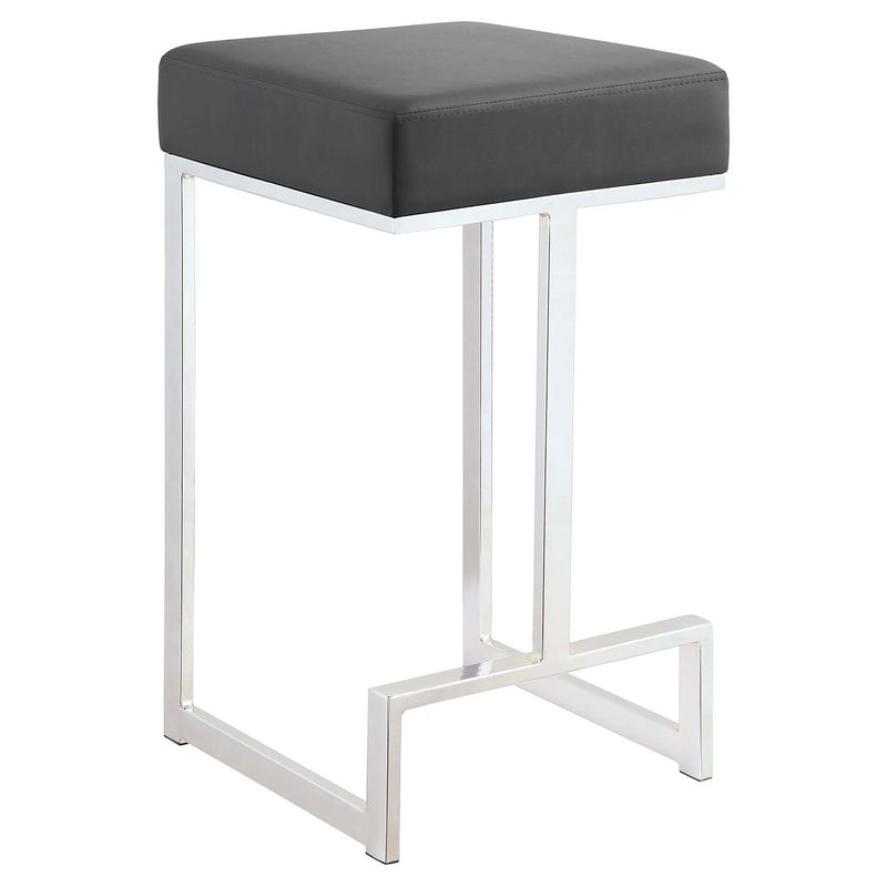 Gervase Square Counter Height Stool Grey and Chrome - Theo's Factory Direct Mattress & Furniture (Columbus, OH)