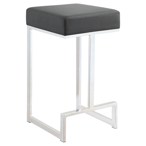 Gervase Square Counter Height Stool Grey and Chrome - Theo's Factory Direct Mattress & Furniture (Columbus, OH)