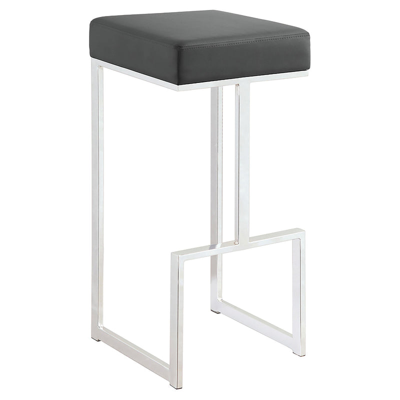 Gervase Square Bar Stool Grey and Chrome - Theo's Factory Direct Mattress & Furniture (Columbus, OH)