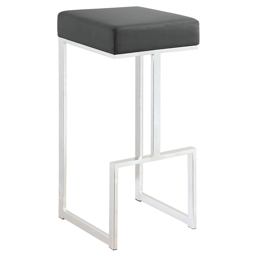 Gervase Square Bar Stool Grey and Chrome - Theo's Factory Direct Mattress & Furniture (Columbus, OH)