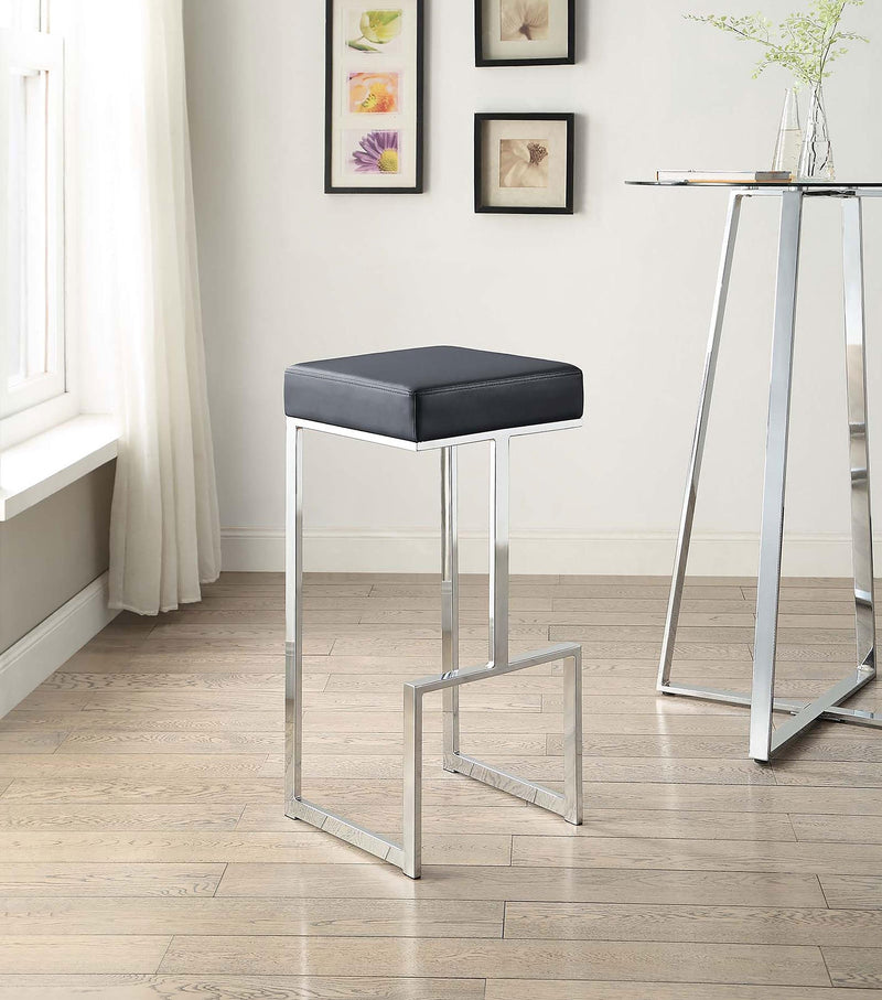 Gervase Square Bar Stool Black and Chrome - Theo's Factory Direct Mattress & Furniture (Columbus, OH)