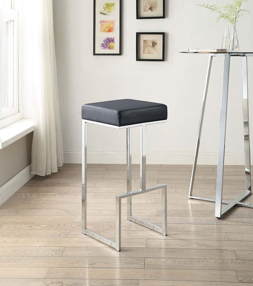 Gervase Square Bar Stool Black and Chrome - Theo's Factory Direct Mattress & Furniture (Columbus, OH)